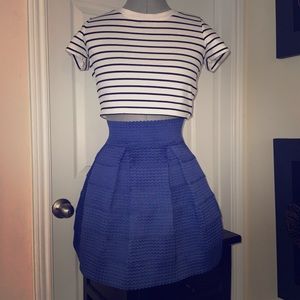 High waisted blue skirt